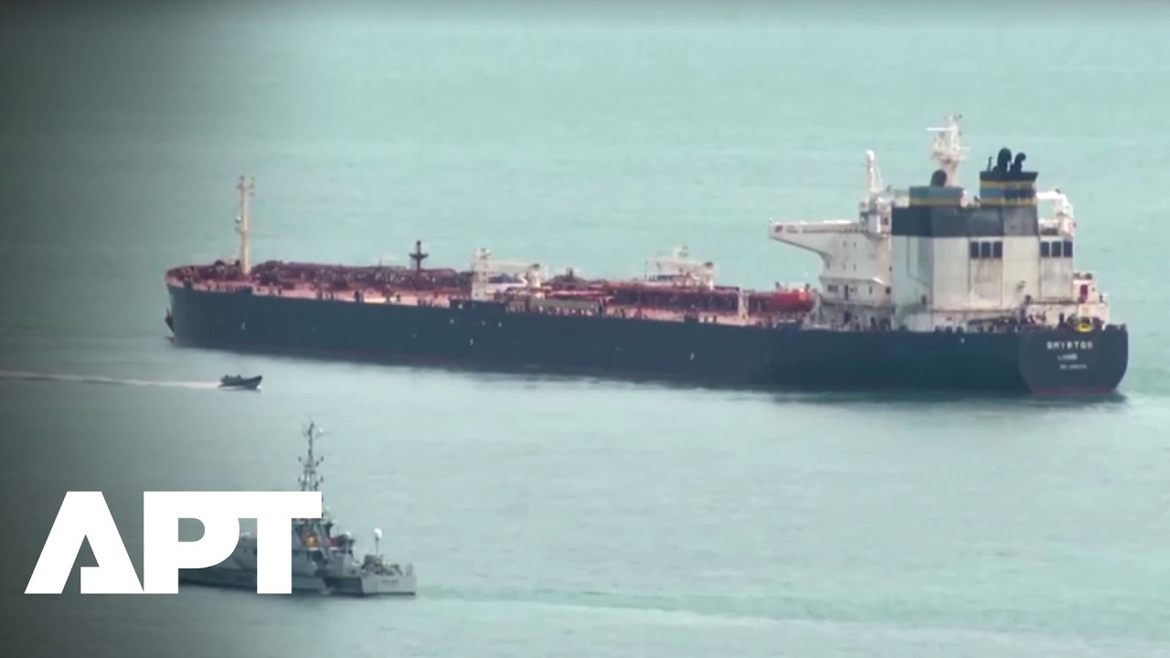 WATCH | UK Aerial Footage Shows Intercepted Russian Oil Tanker At Sea | APT