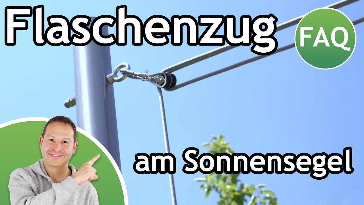 Wie in wenigen Minuten Flaschenzug am Sonnensegel montieren - so gelingt's! | FAQ ☀️ Pina