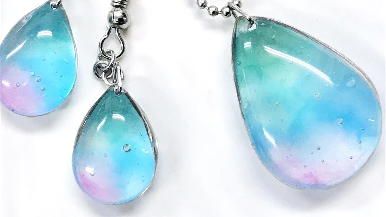 【UVレジン　100均】ティッシュで水彩風レジン！Watercolor style UVresin with tissue