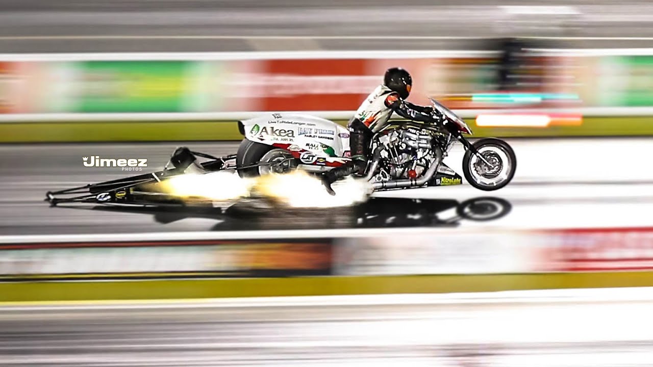 NITRO TOP FUEL HARLEYS! TOP GAS HARLEYS! RT66 BURNDOWN AT SUNDOWN!