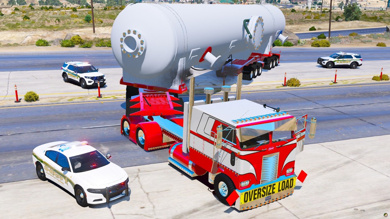 Biggest Police Oversize Load Escort in GTA 5 RP!