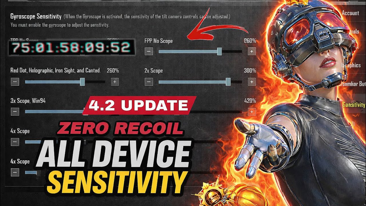 4.2 UPDATE BEST SENSITIVITY CODE & CONTROL😱ZERO RECOIL BGMI/PUBG 