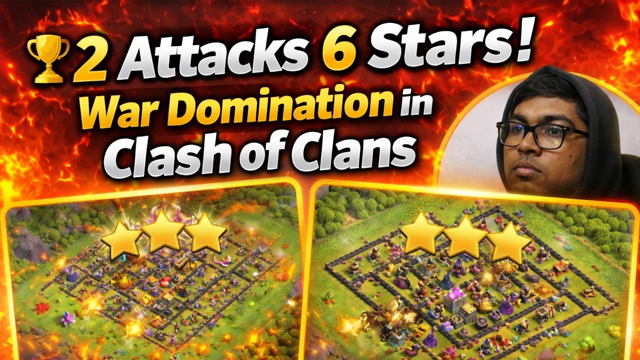 🏆 2 Attacks 6 Stars! War Domination in Clash of Clans 🔥