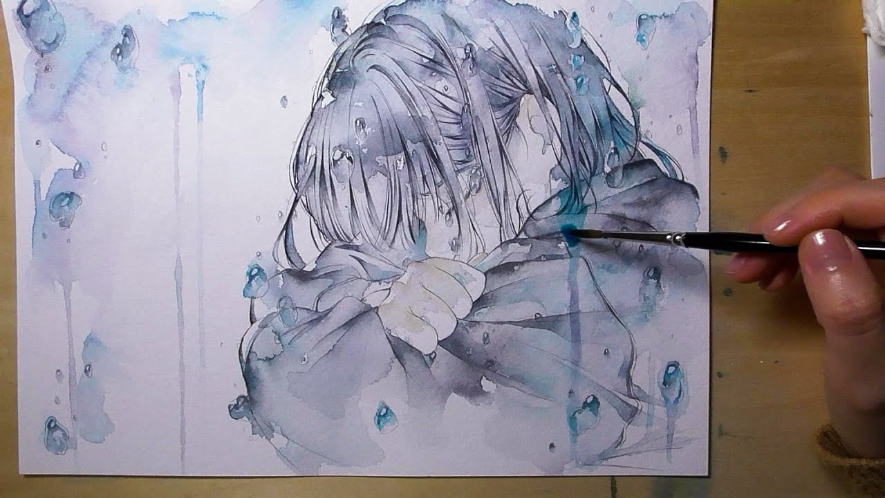 【透明水彩】イラストメイキング【ロスト】●Watercolor Painting