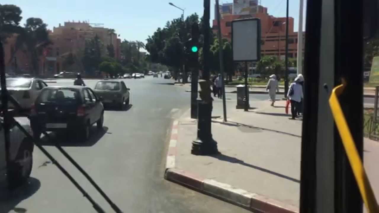 Riding with bus 16 in Marrakech, Morocco