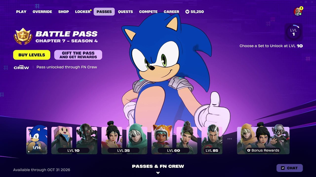 FULL Fortnite Chapter 7 Season 4 OVERRIDE Battle Pass (FREE SKINS & SPIRTES)