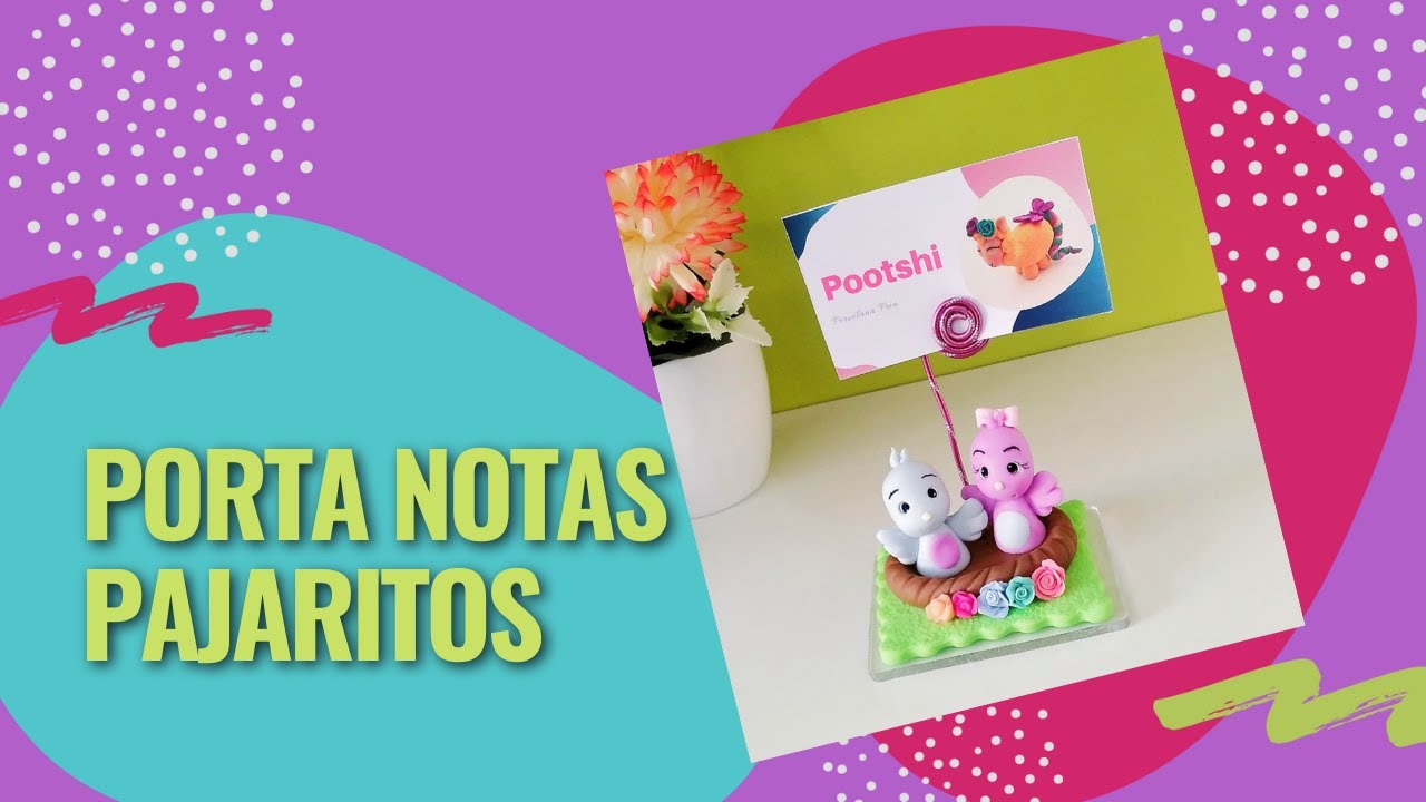Porta Notas Pajaritos en Porcelana Fría