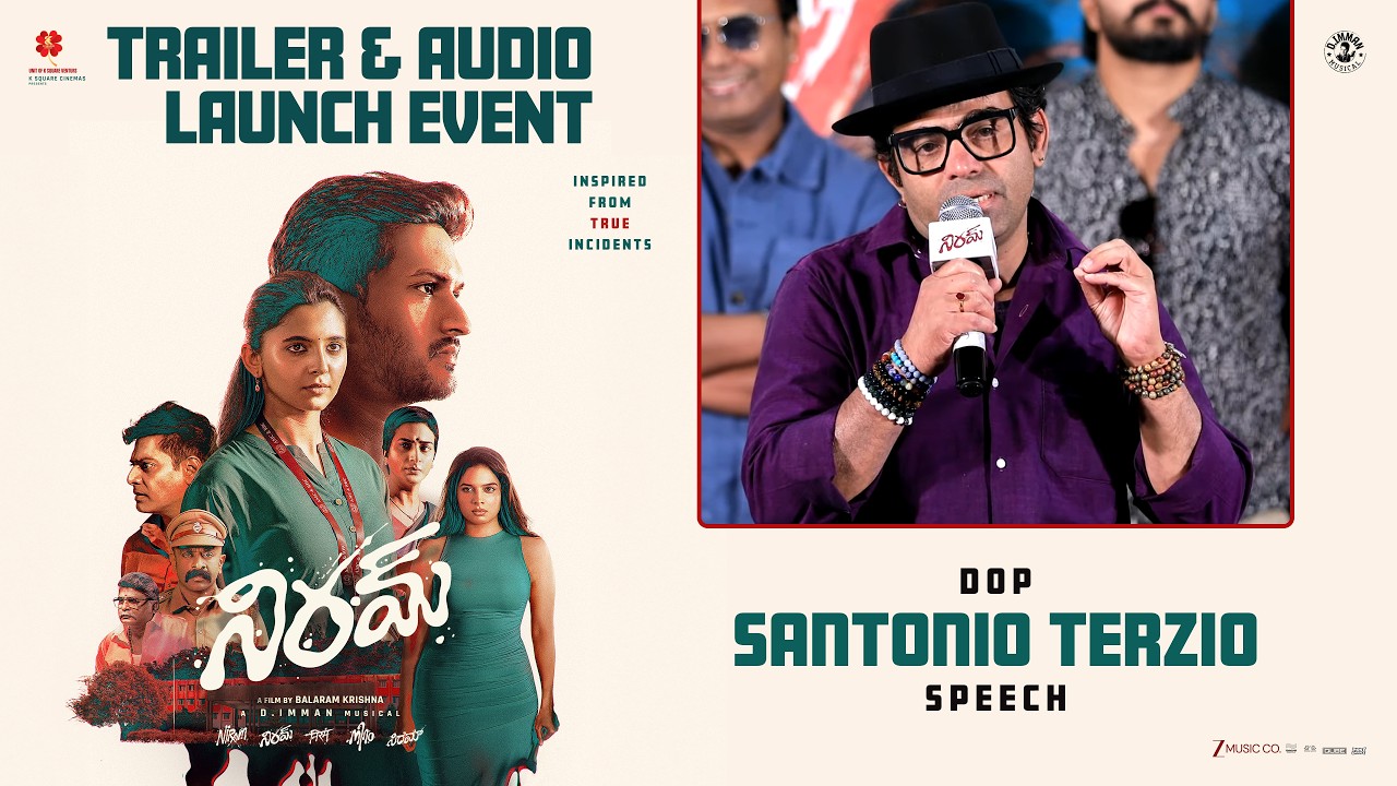 DOP Santonio Terzio Speech at Niram - Telugu Trailer & Audio Launch Event | YouWe Media