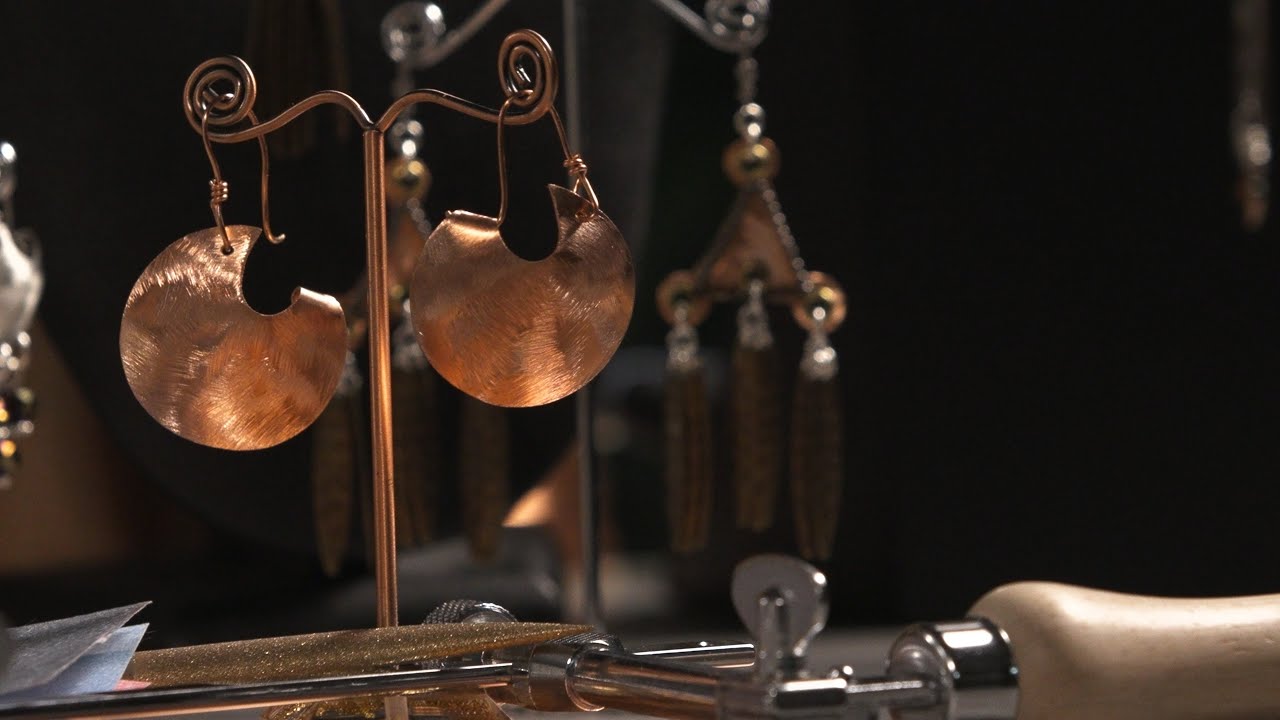 Dapped Copper Earrings