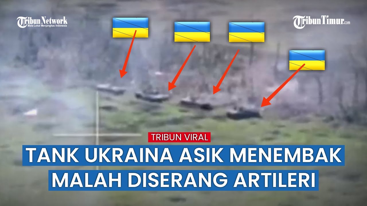 Tank Ukraina Dihantam Rudal Rusia saat Asyik Tembaki Parit Lawan