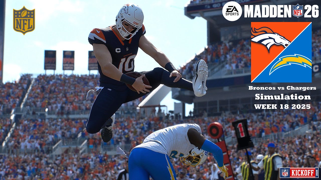 Madden 26 Denver Broncos vs Los Angeles Chargers WEEK 18 Simulation 2025 PS5 Game Play