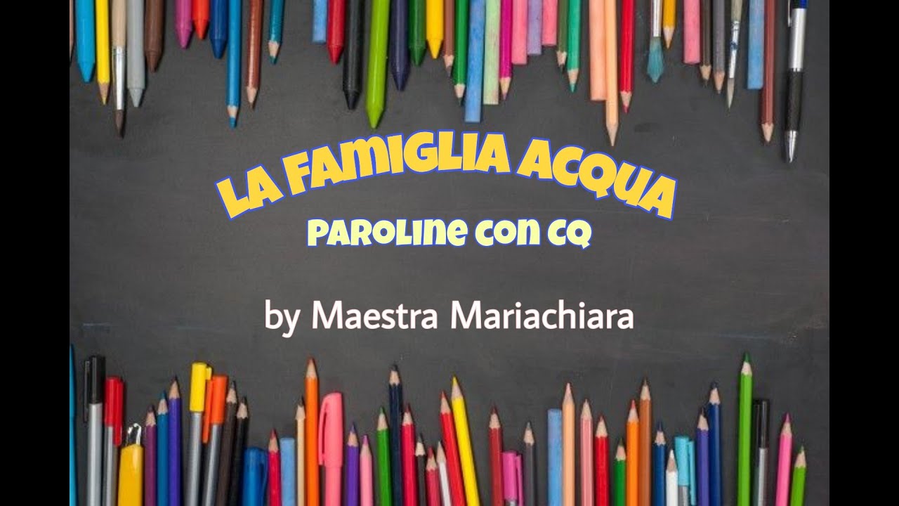 La famiglia Acqua-Le paroline con CQU-Come imparare l'italiano- Scuola primaria-Didattica a distanza