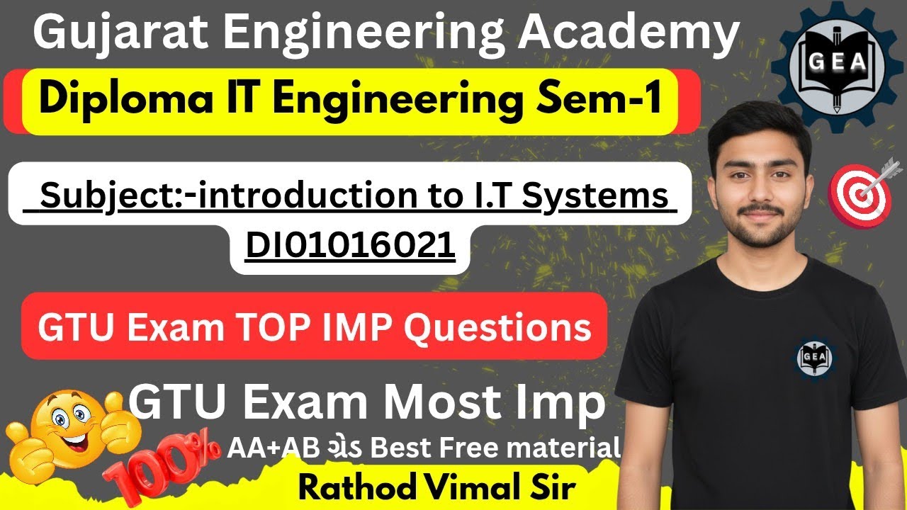💯Introduction to IT Systems | GTU TOP IMP Questions🔥| Diploma IT Sem-1📘 DI01016021 |GTU Exam🎯#gtuimp