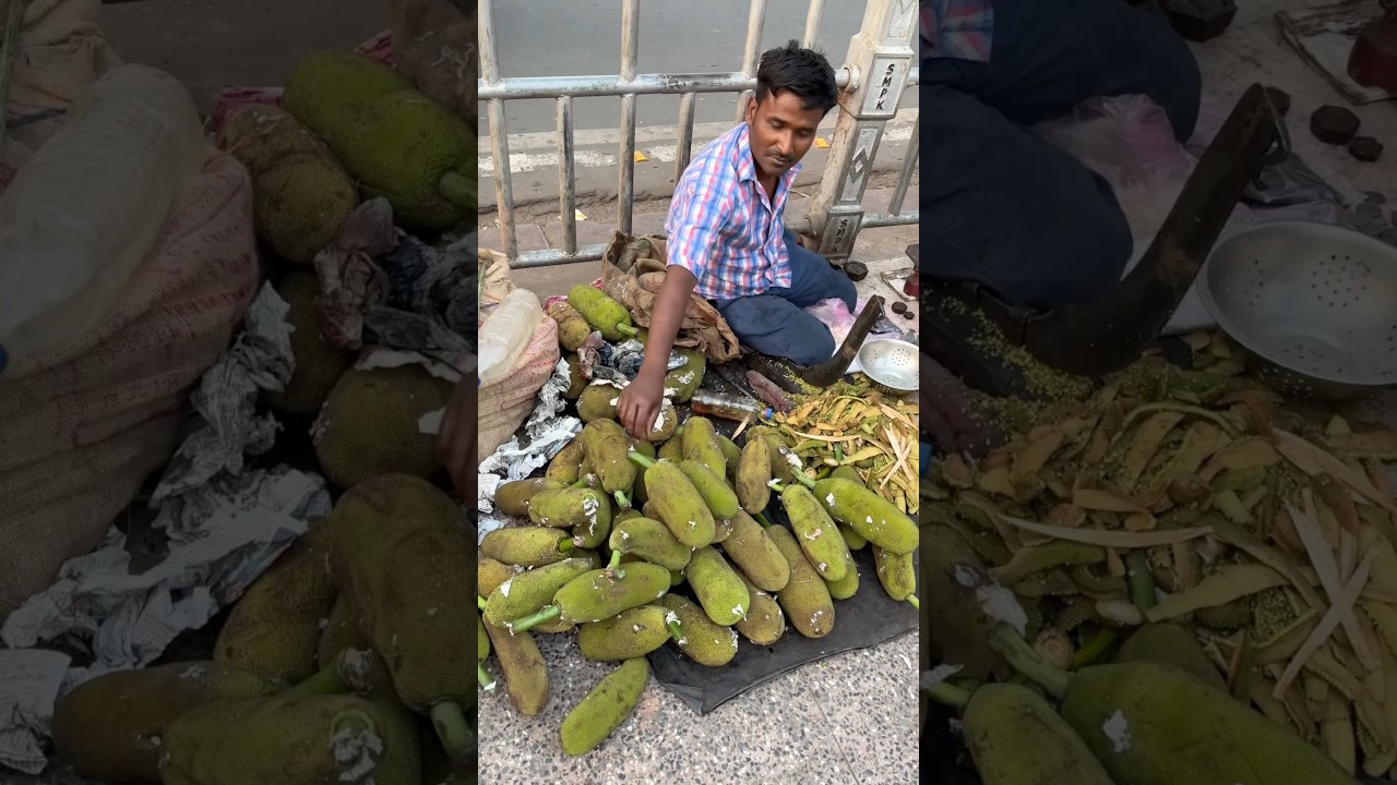 Jackfruit Cutting Skills - Indian Street Food #shorts