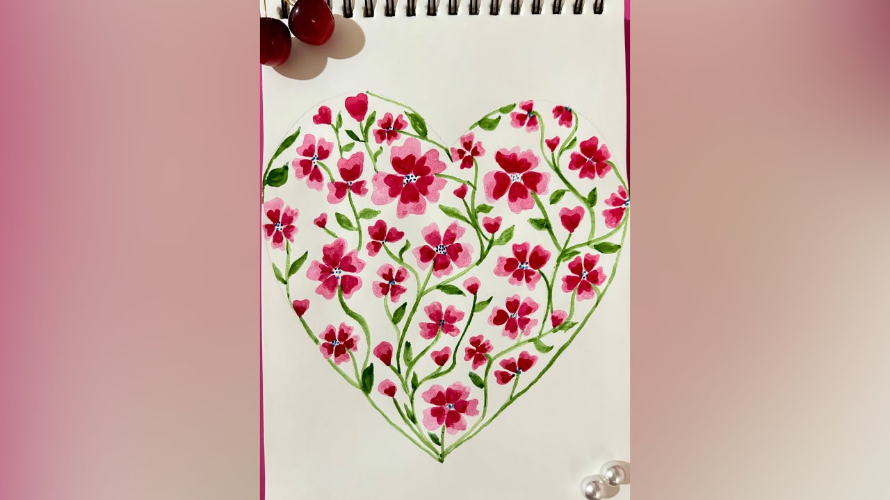 Watercolor Valentine Doodle – Simple Love Art | #love #valentinesday #watercolor #art 