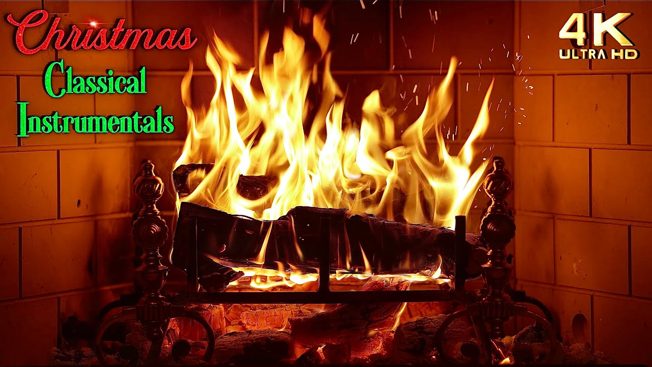 🔥 Instrumental Christmas Music Fireplace 🎄 Classical Carols 🎄 No Ads