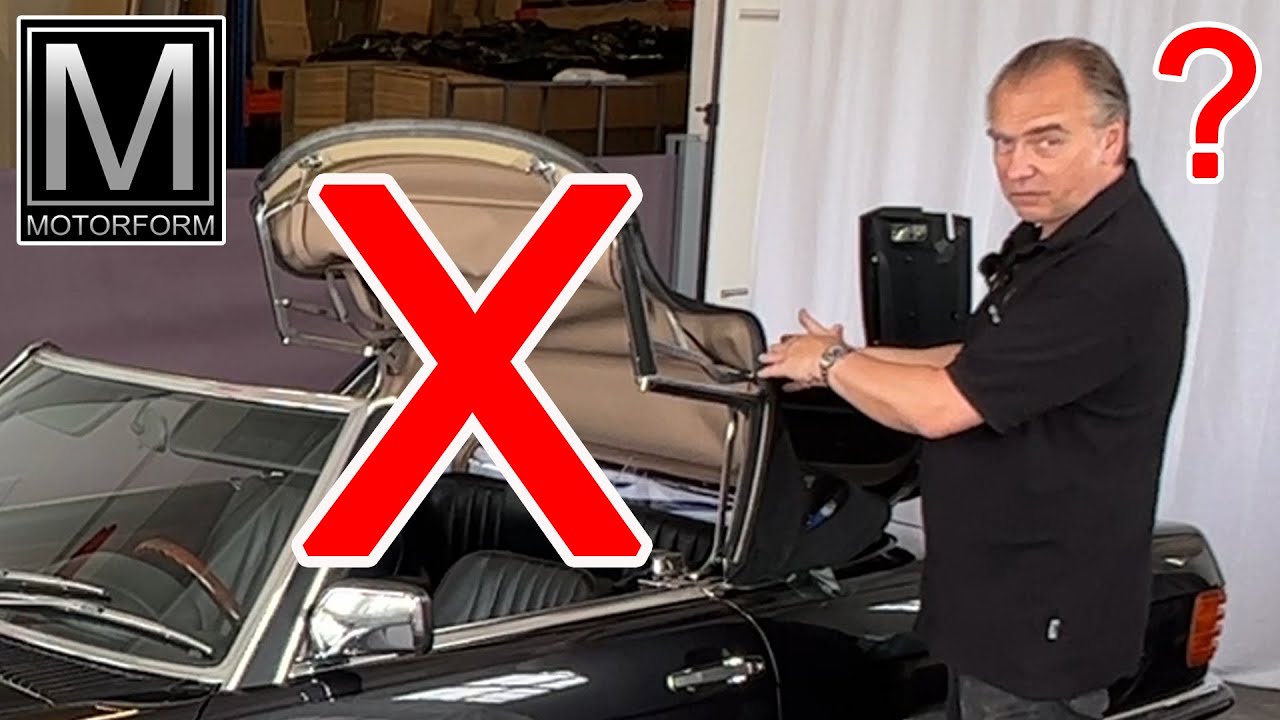 VORSICHT !  Verdeck richtig falten beim Mercedes SL R107 und länger Freude haben am Softtop.