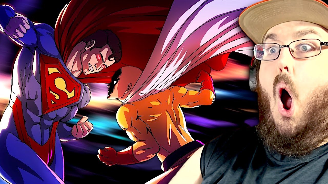 SAITAMA VS SUPERMAN FULL FIGHT Fan Animation | ONE PUNCH MAN VS DC COMICS REACTION!!!