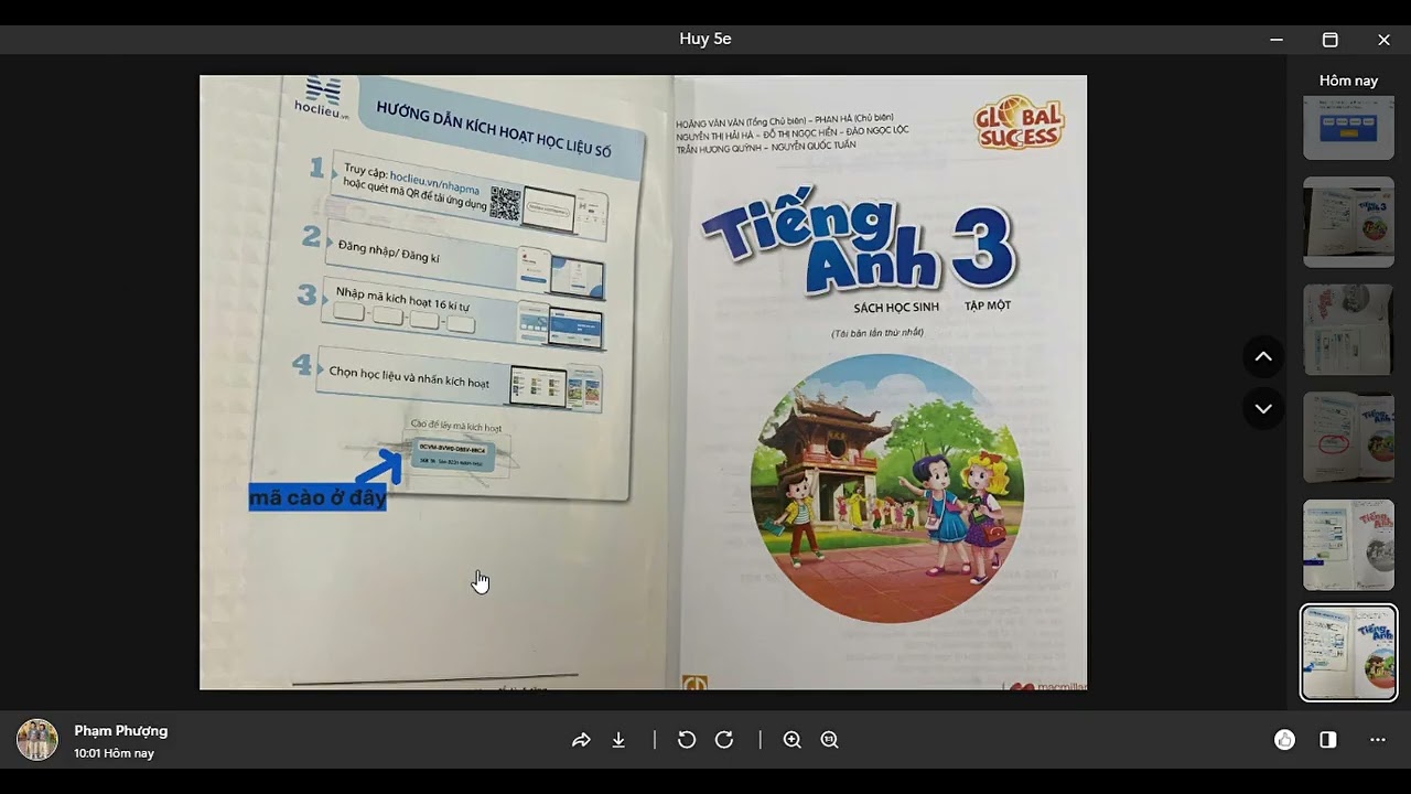 hướng dẫn kích hoạt học liệu Tiếng anh