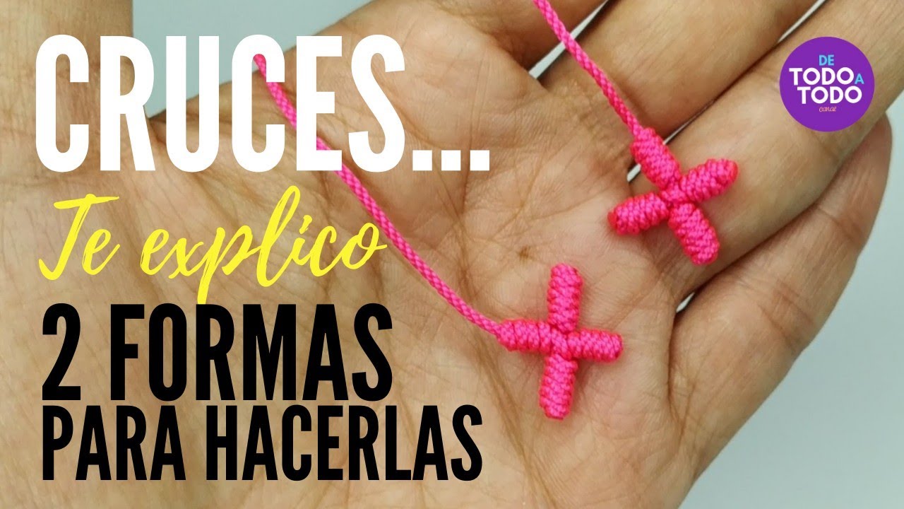 💜C&oacute;mo hacer CRUZ de hilo para pulsera, DENARIO o DECENARIO.👉✔ 2 formas de hacerla.