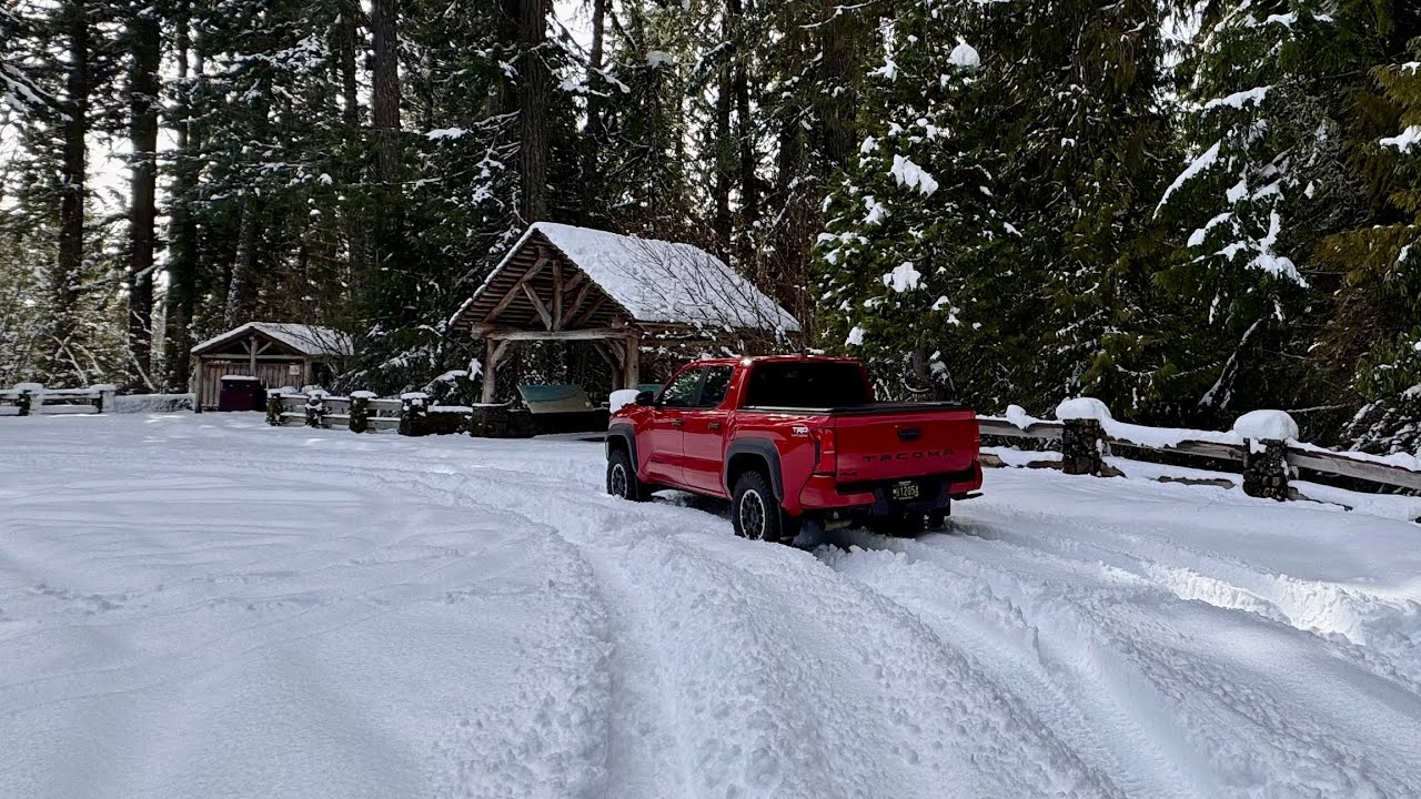 Testing the 2024 Tacoma in the deep snow and ice, with the BF Goodrich KO3 tires.