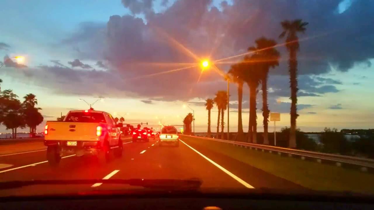 Saint Cloud to Clearwater, Florida. Time lapse. Hyper lapse