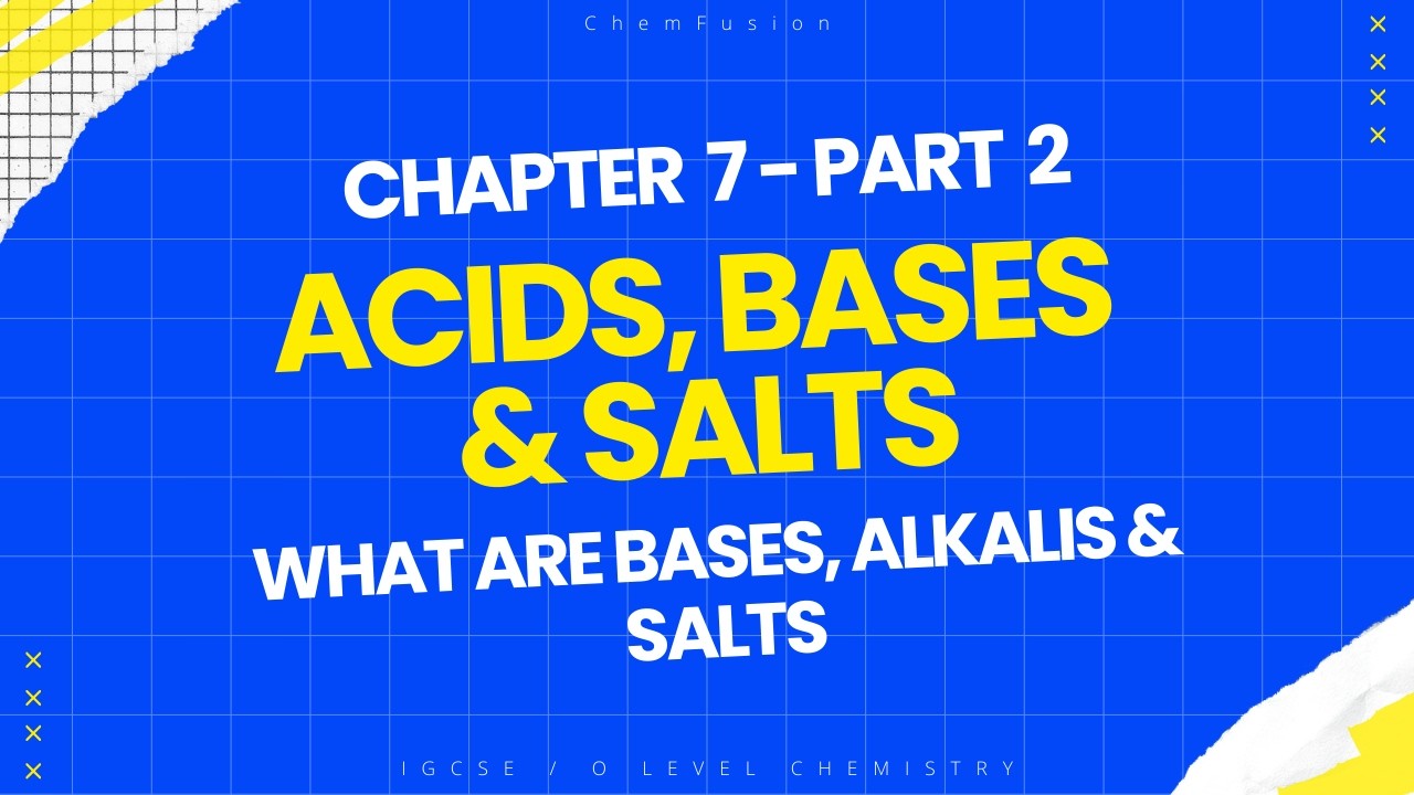 Bases, Alkalis, Salts EXPLAINED | Lecture 2: Definitions & Formulas | IGCSE/O Level Chem (0620/5070)