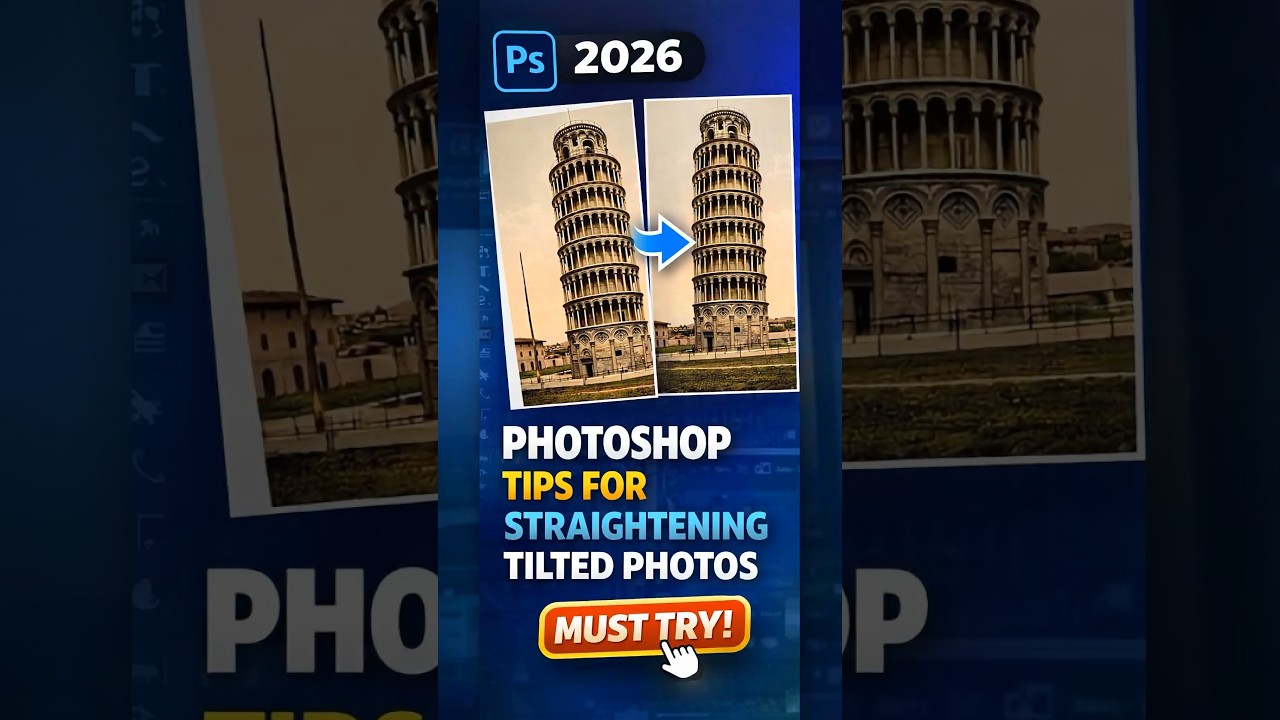 Photoshop 2026 - Tips for straightening tilted photos