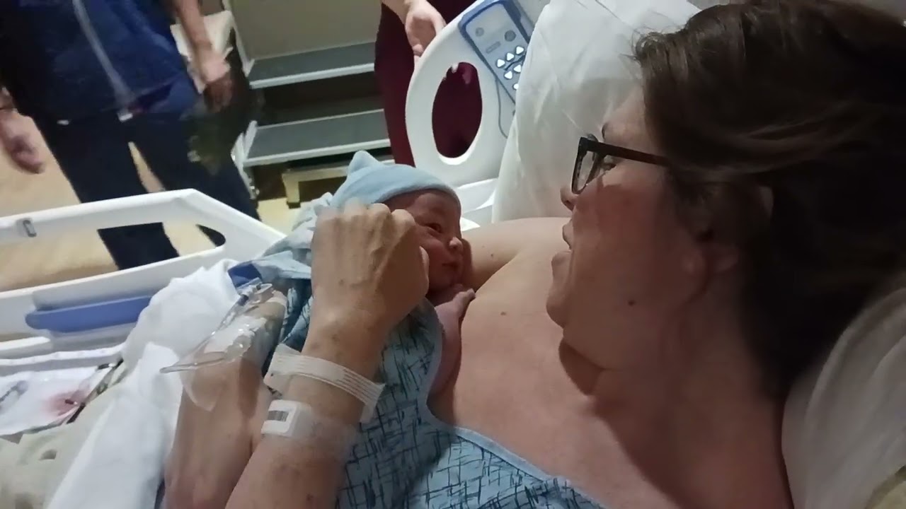 Holding Lee for the first time!