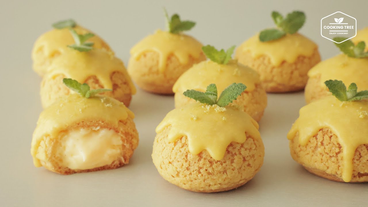 Очаровательный рецепт заварного печенья с лимонным кремом🍋 | Кремовые пирожные