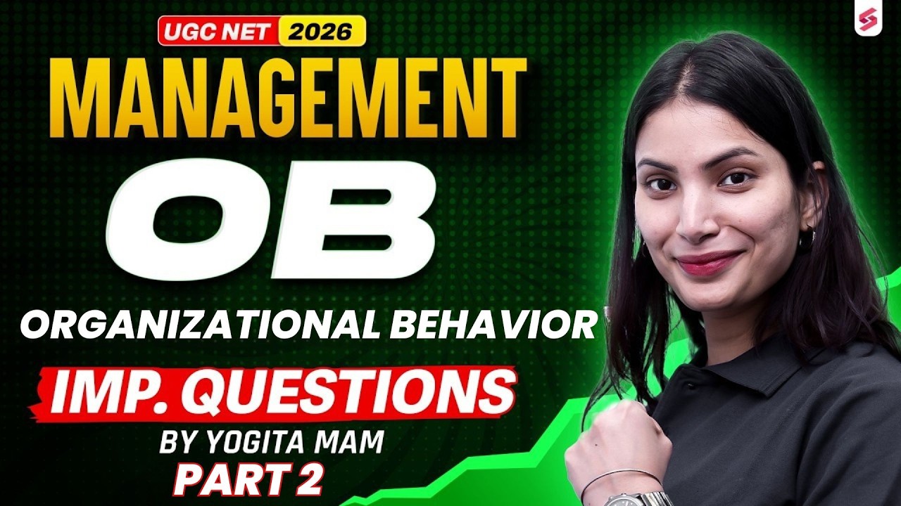 UGC NET June 2026 | UGC NET Management Classes | Organizational Behavior Questions | Yogita Mam