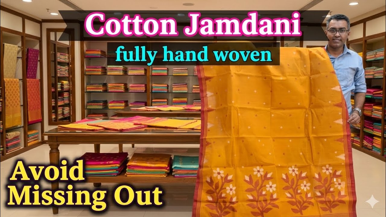 Pure Handloom Cotton Jamdani in Salt Lake, Kolkata! ✨#Jamdani #KolkataSaree #ethnic #sareeboutique