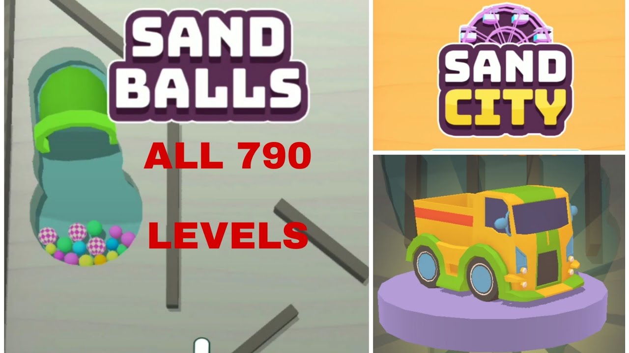 SAND CITY SAND BALLS ALL LEVELS 790 GAMEPLAY | UNLOCKED NEW CAR |