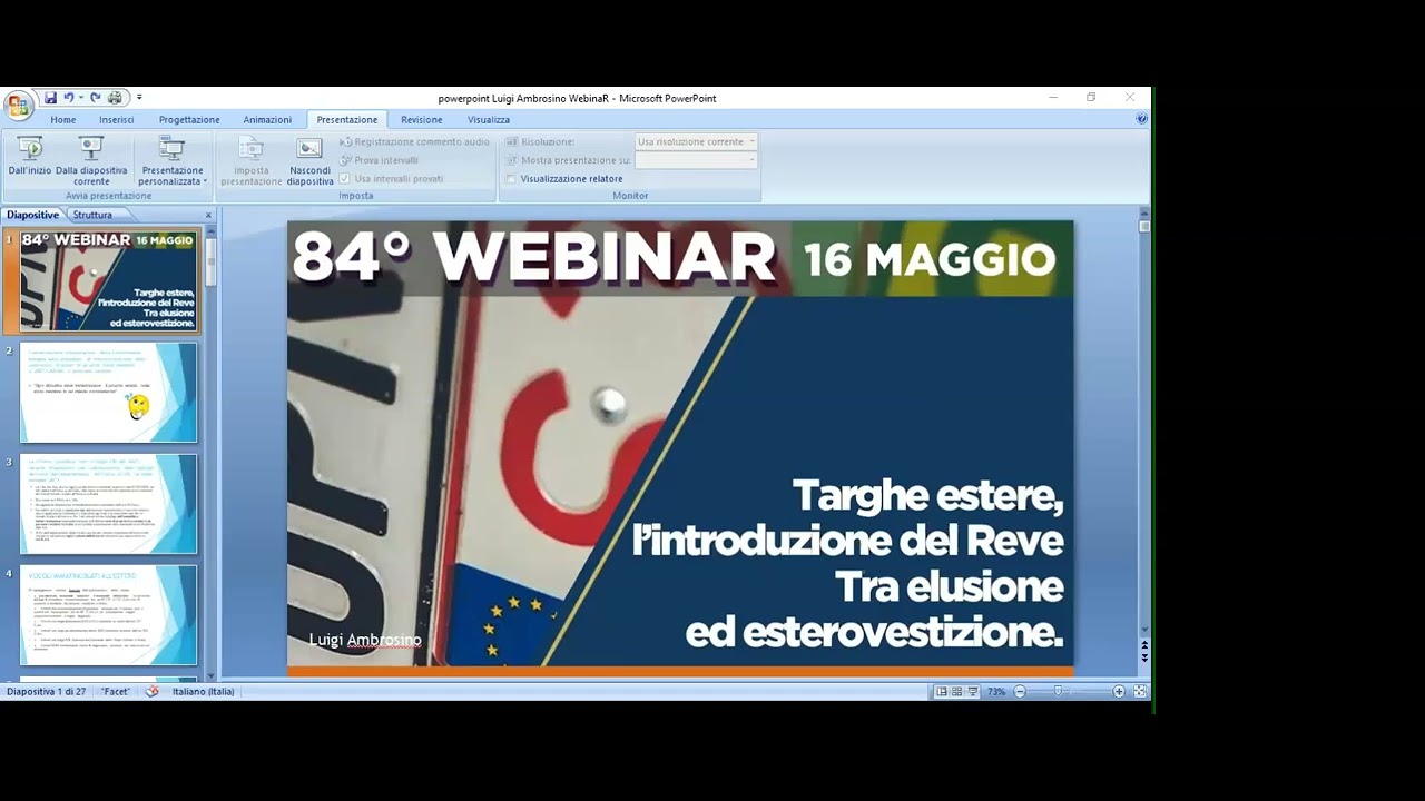 84° Webinar - Targhe estere, l’introduzione del Reve Tra elusione ed esterovestizione.