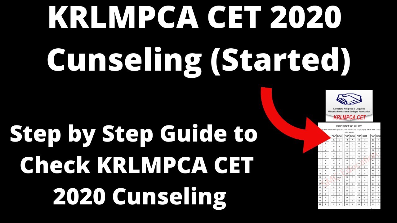 KRLMPCA CET 2020 Cunseling (Started) - How to Check Karnataka Religious KRLMPCA CET 2020 Cunseling