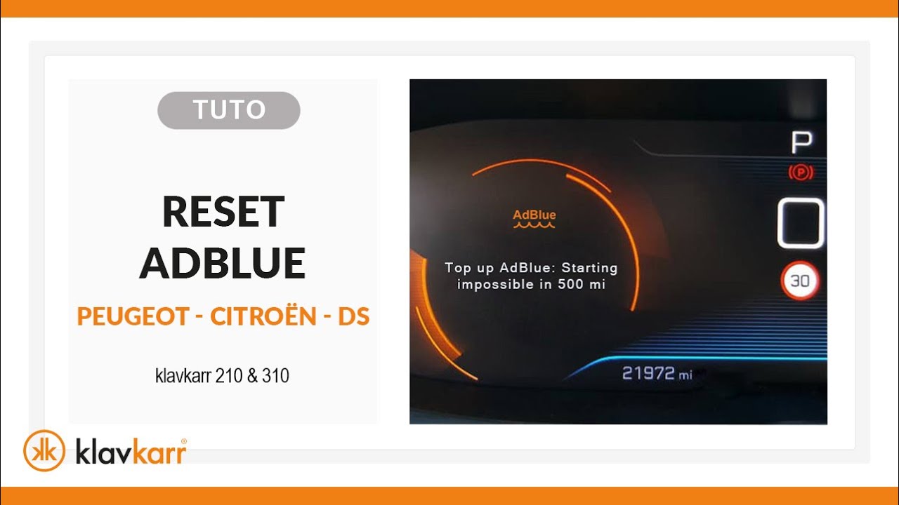 [TUTO] Сброс контрольной лампы Adblue PEUGEOT-CITROËN-DS