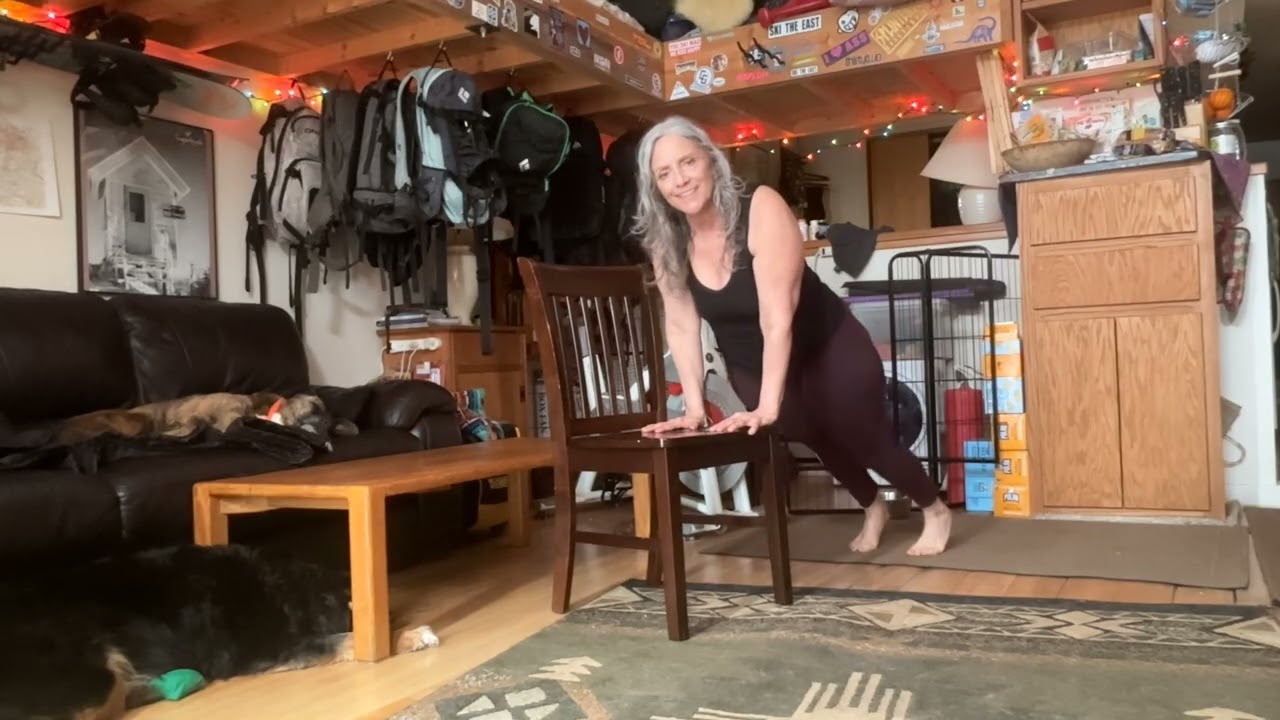 5-Move Chair Workout for Core, Glutes & Hip Mobility | At-Home Strength Flow 