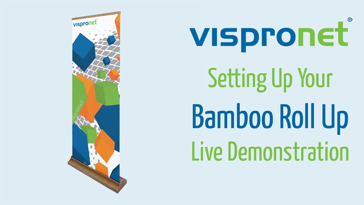 Retractable Banner Stand - Bamboo Roll Up Setup - [Vispronet]