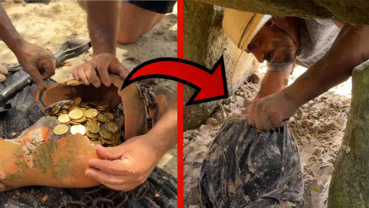 Tesouro misterioso em baixo da pedra da ilha 