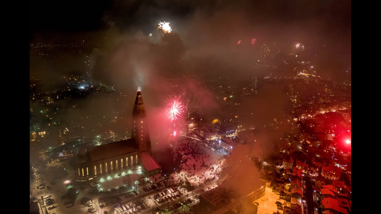 New Year's Eve Fireworks | Reykjavik Iceland (2020) 4K