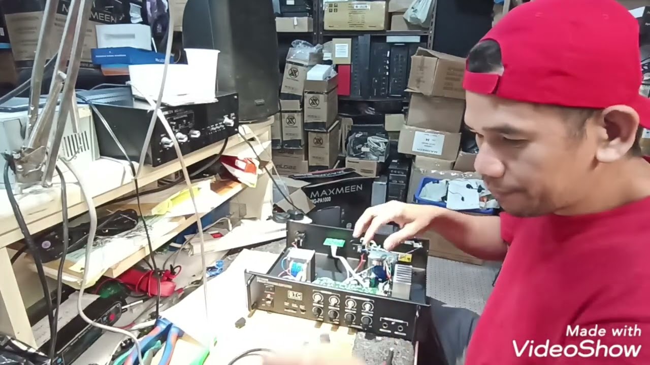 public address amplifier distorted sound problem.