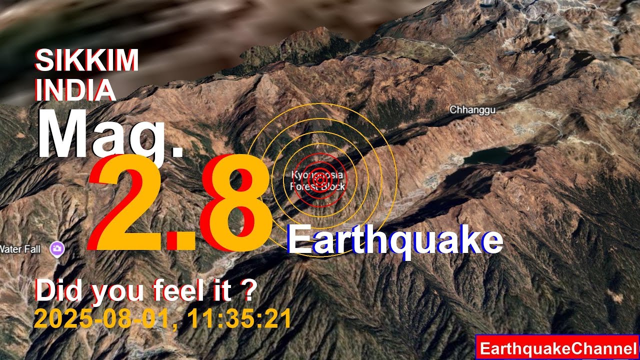 sikkim, india Earthquake today now 2025-08-01, at 11:35:21