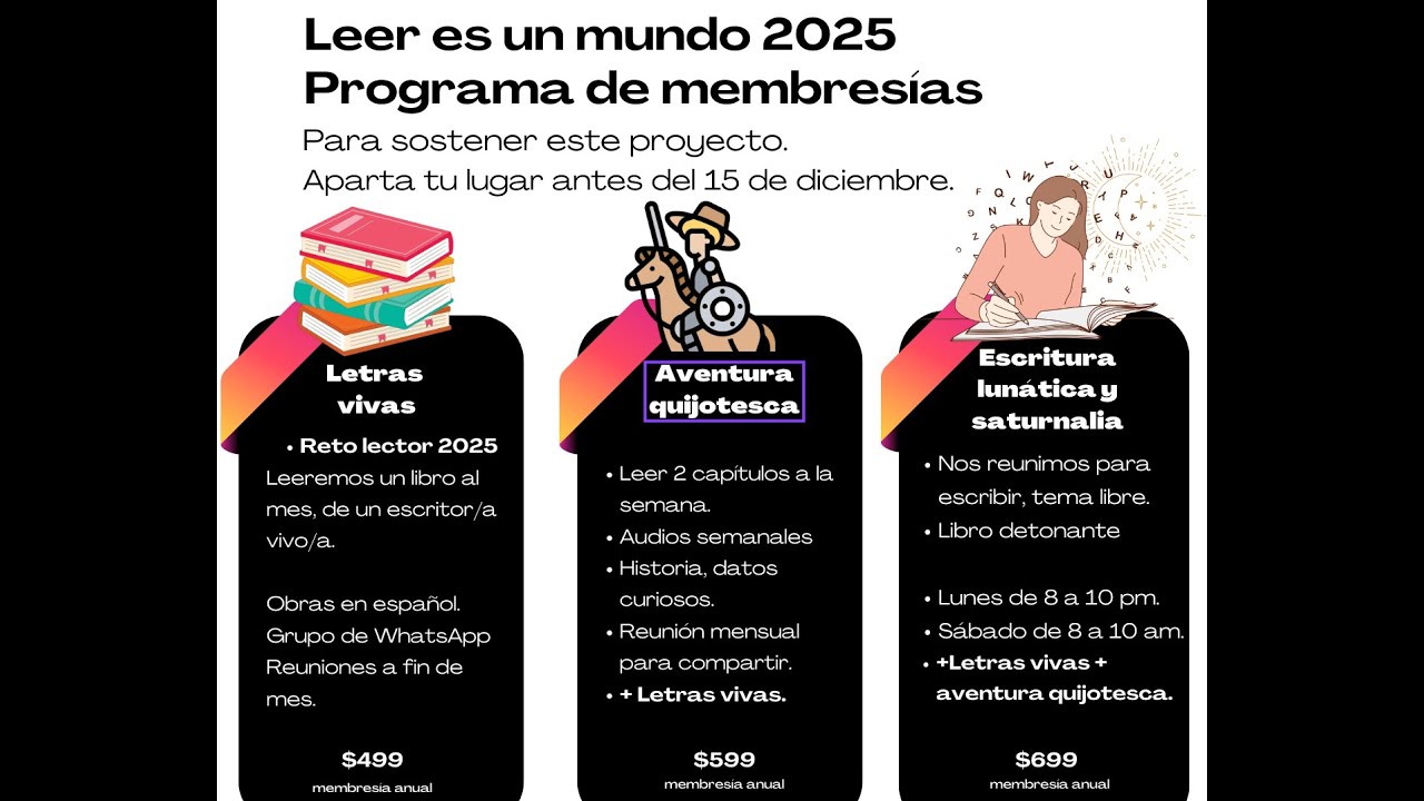 Reto Lector 2025 | Letras Vivas y Membresías