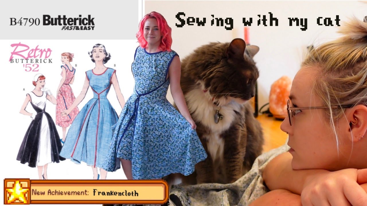 1950's Vintage Wrap Dress | Sewing with my cat