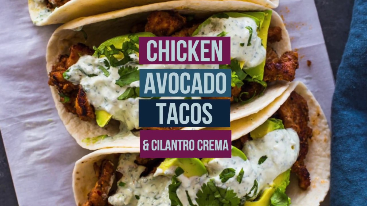 Chicken and Avocado Tacos with Creamy Cilantro Sauce