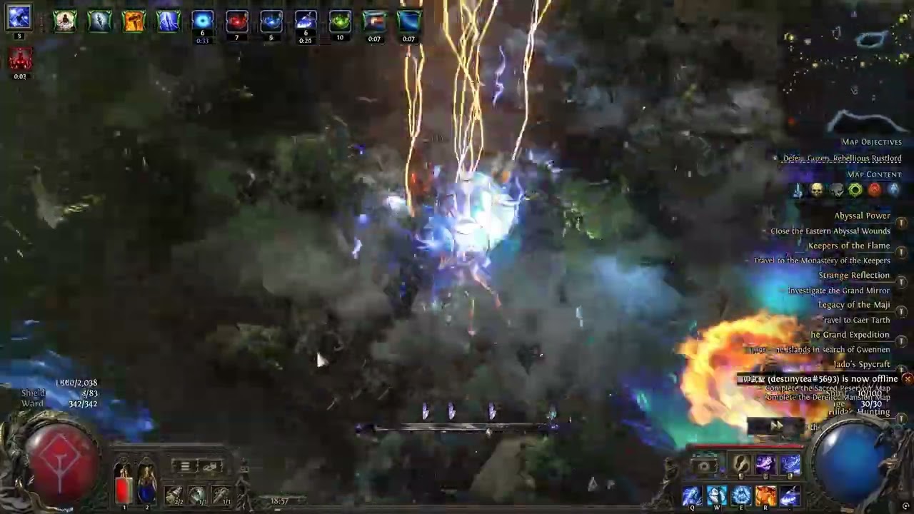 POE2[0.5] delirium & abyss map test with infinity flicker