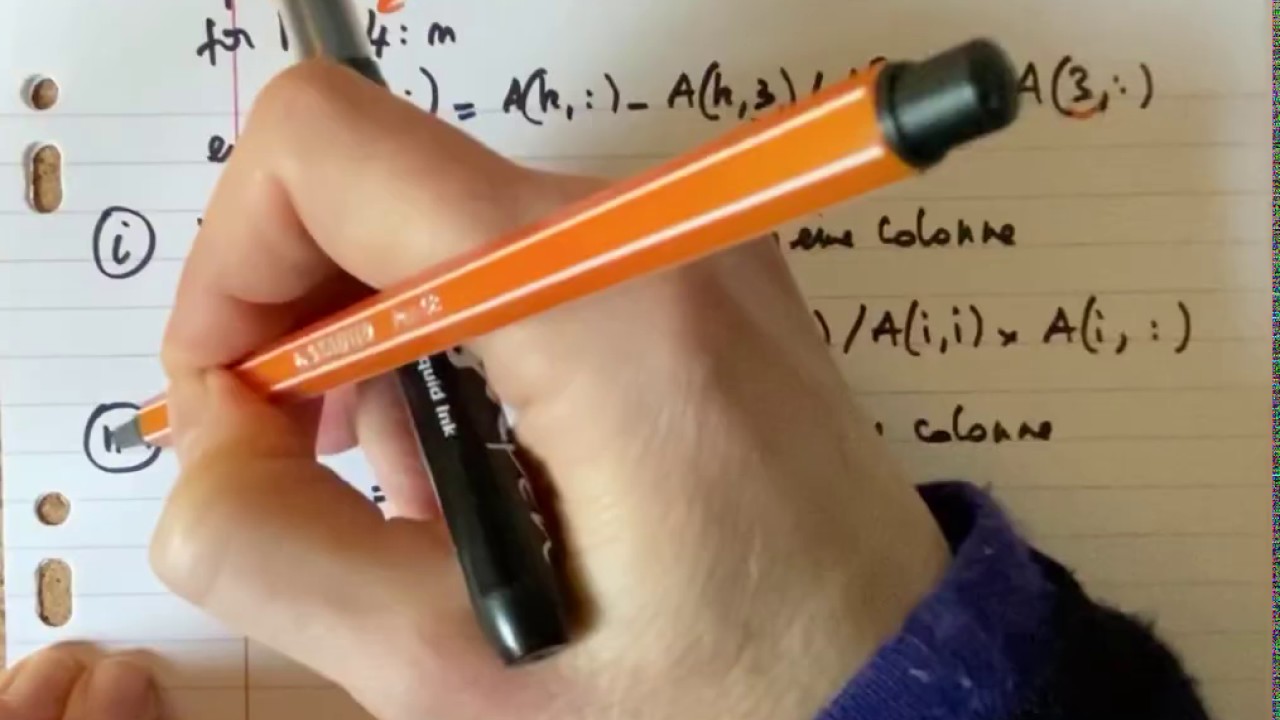 Algorithme du pivot de Gauss : phase échelonnement (MAO 9.1)