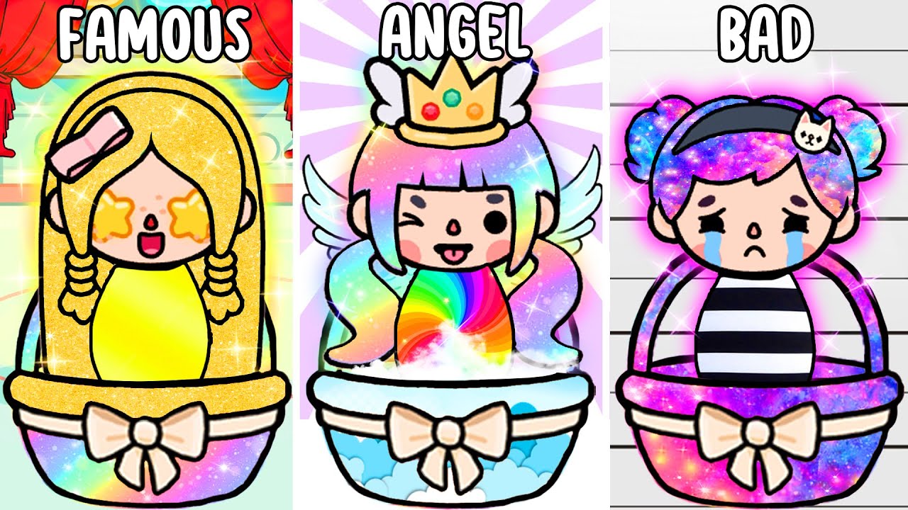 Triplets Was Adopted By Famous, Angel Family | Toca Life Story | Toca Boca