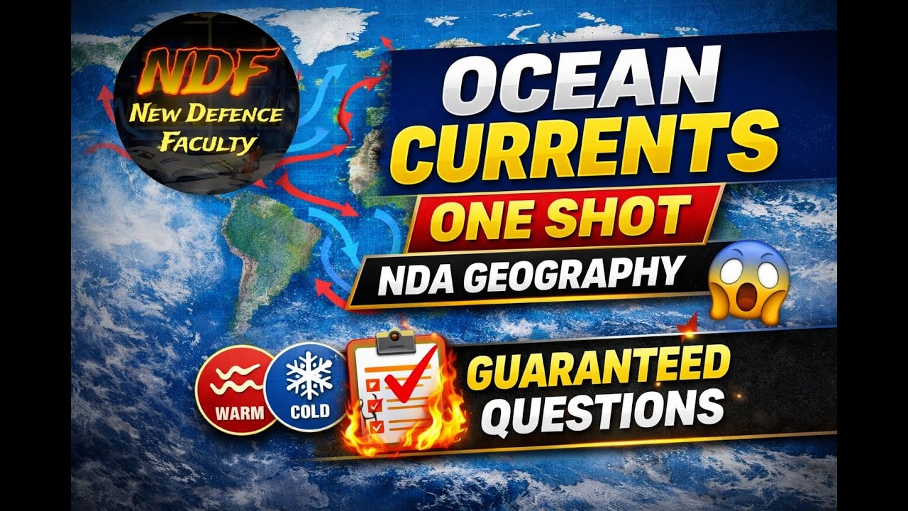Ocean Currents One Shot 🌊 | NDA Geography | Guaranteed Questions 🔥|| #geography #nda