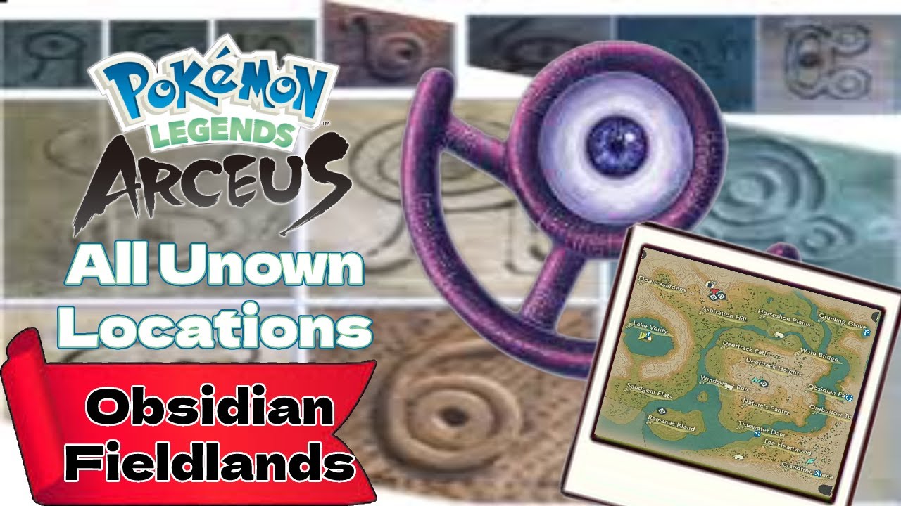 All Unown Locations (Obsidian Fieldlands) - Pokémon Legends: Arceus